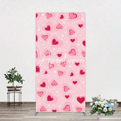 Aperturee - Aperturee Romantic Pink Hearts Valentines Day Arch Backdrop