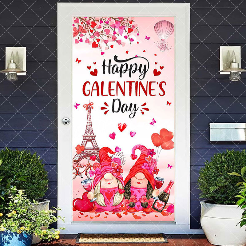 Aperturee - Aperturee Romantic Pink Paris Happy Galentines Day Door Cover