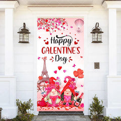 Aperturee - Aperturee Romantic Pink Paris Happy Galentines Day Door Cover