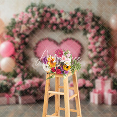 Aperturee - Aperturee Romantic Plant Pink Floral Arch Balloon Gift Backdrop