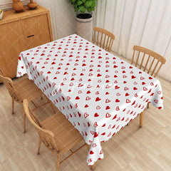 Aperturee - Aperturee Romantic Random Red Heart Rectangle Tablecloth