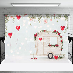 Aperturee - Aperturee Romantic Red Balloons Plant Rose Motorhome Backdrop