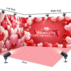 Aperturee - Aperturee Romantic Red Love Valentines Day Room Set Backdrop