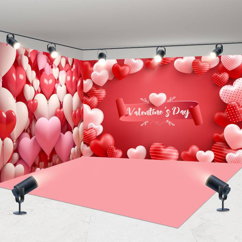 Aperturee - Aperturee Romantic Red Love Valentines Day Room Set Backdrop