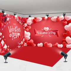 Aperturee - Aperturee Romantic Red Love Valentines Vibe Room Set Backdrop