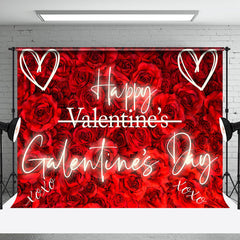 Aperturee - Aperturee Romantic Red Rose Gold Happy Galentines Day Backdrop