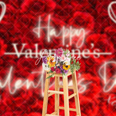 Aperturee - Aperturee Romantic Red Rose Gold Happy Galentines Day Backdrop