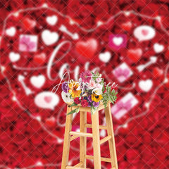 Aperturee - Aperturee Romantic Red Rose White Heart Love You Backdrop