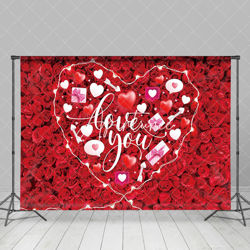 Aperturee - Aperturee Romantic Red Rose White Heart Love You Backdrop