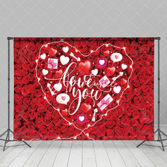 Aperturee - Aperturee Romantic Red Rose White Heart Love You Backdrop