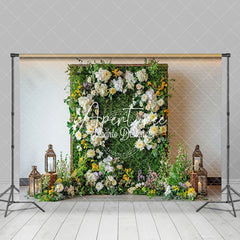 Aperturee - Aperturee Romantic Spring Greenery Floral Wedding Backdrop