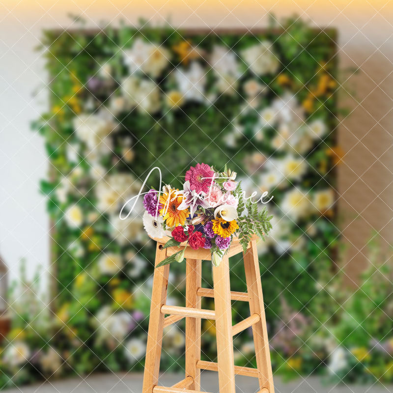 Aperturee - Aperturee Romantic Spring Greenery Floral Wedding Backdrop