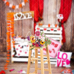 Aperturee - Aperturee Romantic Valentines Day Decor Heart Shaped Backdrop