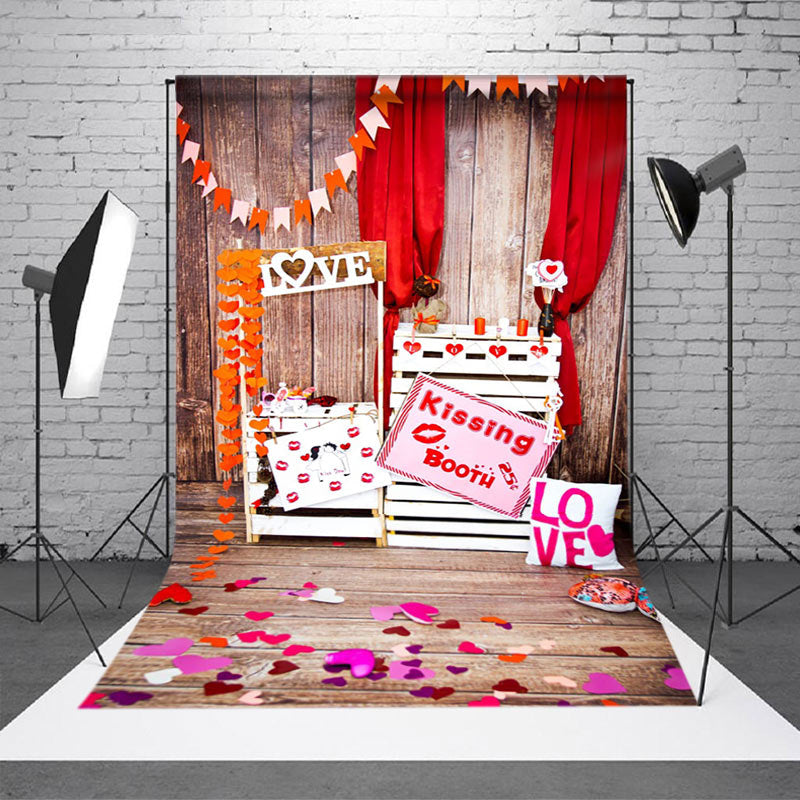 Aperturee - Aperturee Romantic Valentines Day Decor Heart Shaped Backdrop