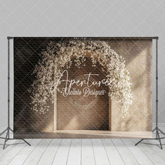 Aperturee - Aperturee Romantic White Floral Arch Sunlight Wedding Backdrop