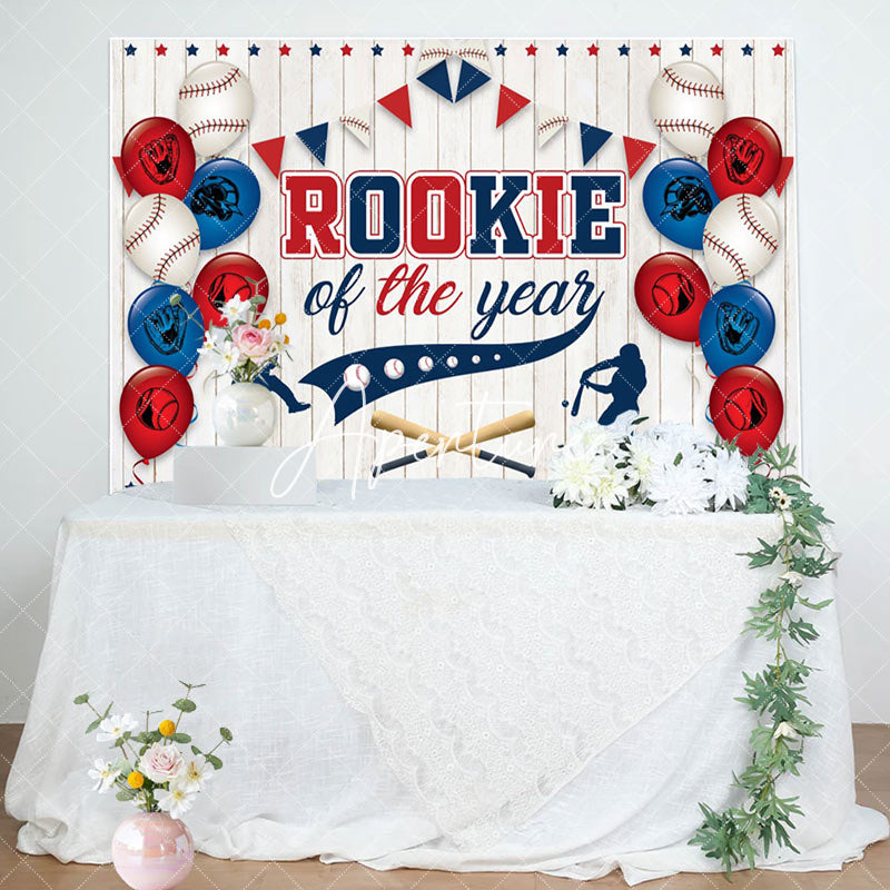 Aperturee - Aperturee Rookie Of The Year Baseball Party Backdrop