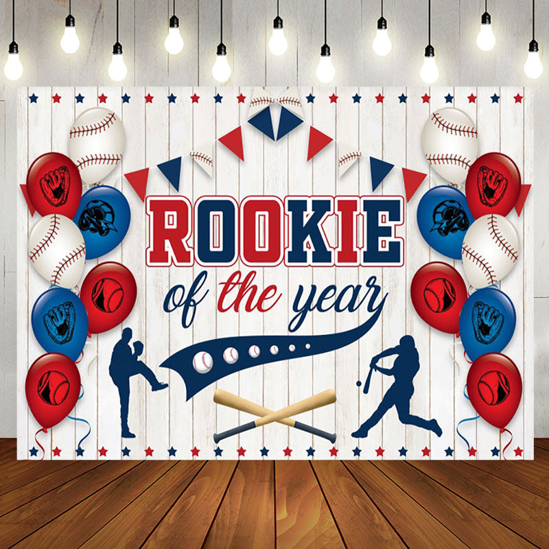 Aperturee - Aperturee Rookie Of The Year Baseball Party Backdrop