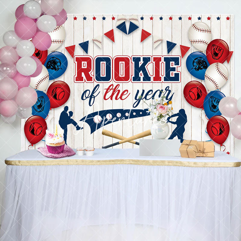 Aperturee - Aperturee Rookie Of The Year Baseball Party Backdrop