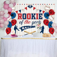 Aperturee - Aperturee Rookie Of The Year Baseball Party Backdrop