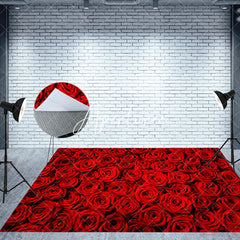 Aperturee - Aperturee Rose Floor Romantic Valentines Vibe Room Set Backdrop