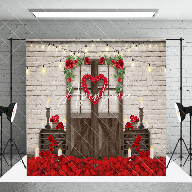 Aperturee - Aperturee Rose Floor Romantic Valentines Vibe Room Set Backdrop