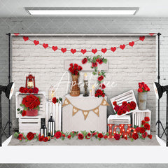 Aperturee - Aperturee Rose Floor Romantic Valentines Vibe Room Set Backdrop