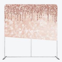 Aperturee - Aperturee Rose Gold Bokeh Glitter Square Arch Fabric Backdrop