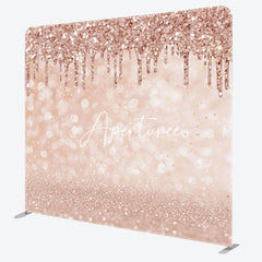 Aperturee - Aperturee Rose Gold Bokeh Glitter Square Arch Fabric Backdrop