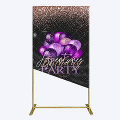 Aperturee - Aperturee Rose Gold Glitter Balloons Birthday Rectangle Backdrop