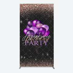 Aperturee - Aperturee Rose Gold Glitter Balloons Birthday Rectangle Backdrop