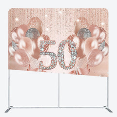 Aperturee - Aperturee Rose Gold Glitter Diamonds Birthday Square Backdrop