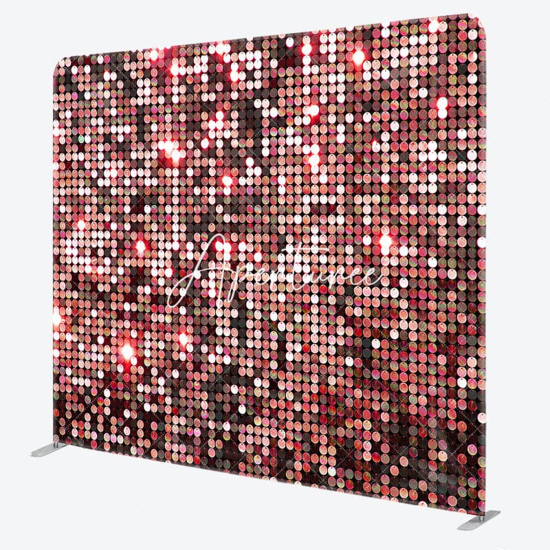 Aperturee - Aperturee Rose Gold Sequins Glitter Square Tension Backdrop