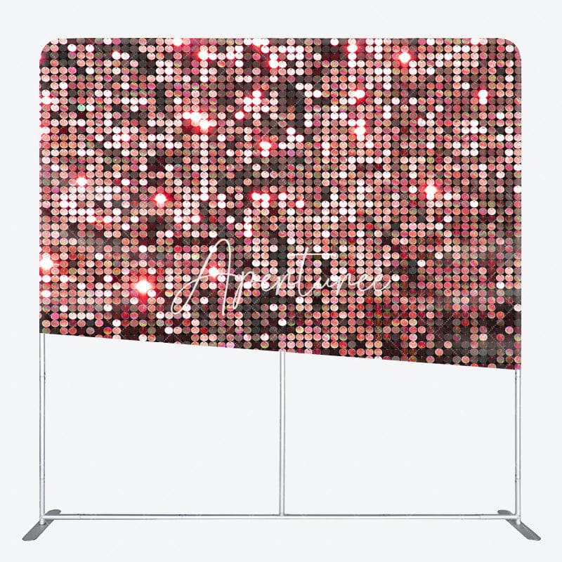 Aperturee - Aperturee Rose Gold Sequins Glitter Square Tension Backdrop