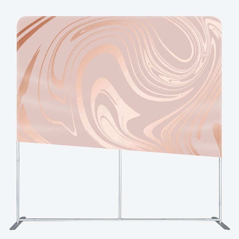 Aperturee - Aperturee Rose Gold Swirl Pattern Backdrop Cover For Decoration