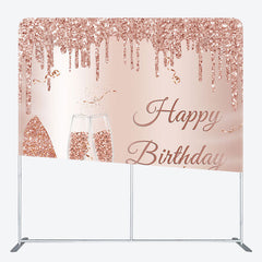 Aperturee - Aperturee Rose Golden High Heels Fabric Backdrop Cover for Birthday