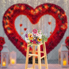 Aperturee - Aperturee Rose Heart Light Glitter Valentines Photo Backdrop