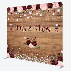 Aperturee - Aperturee Rose Wood Glitter Fabric Backdrop Cover for Wedding