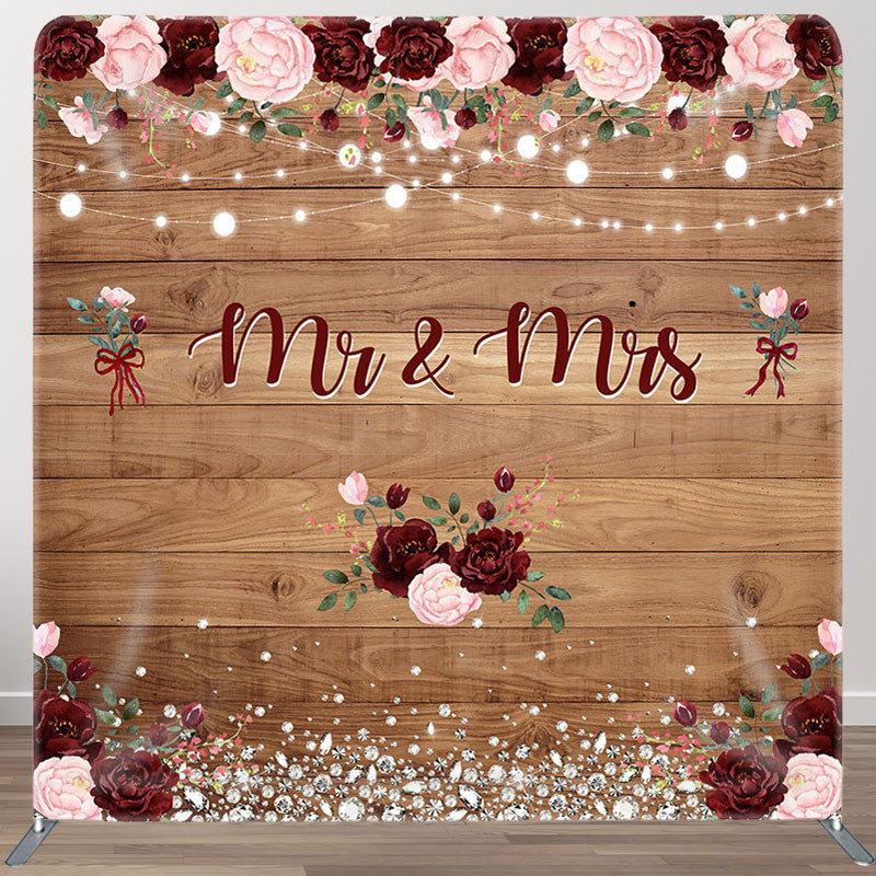 Aperturee - Aperturee Rose Wood Glitter Fabric Backdrop Cover for Wedding