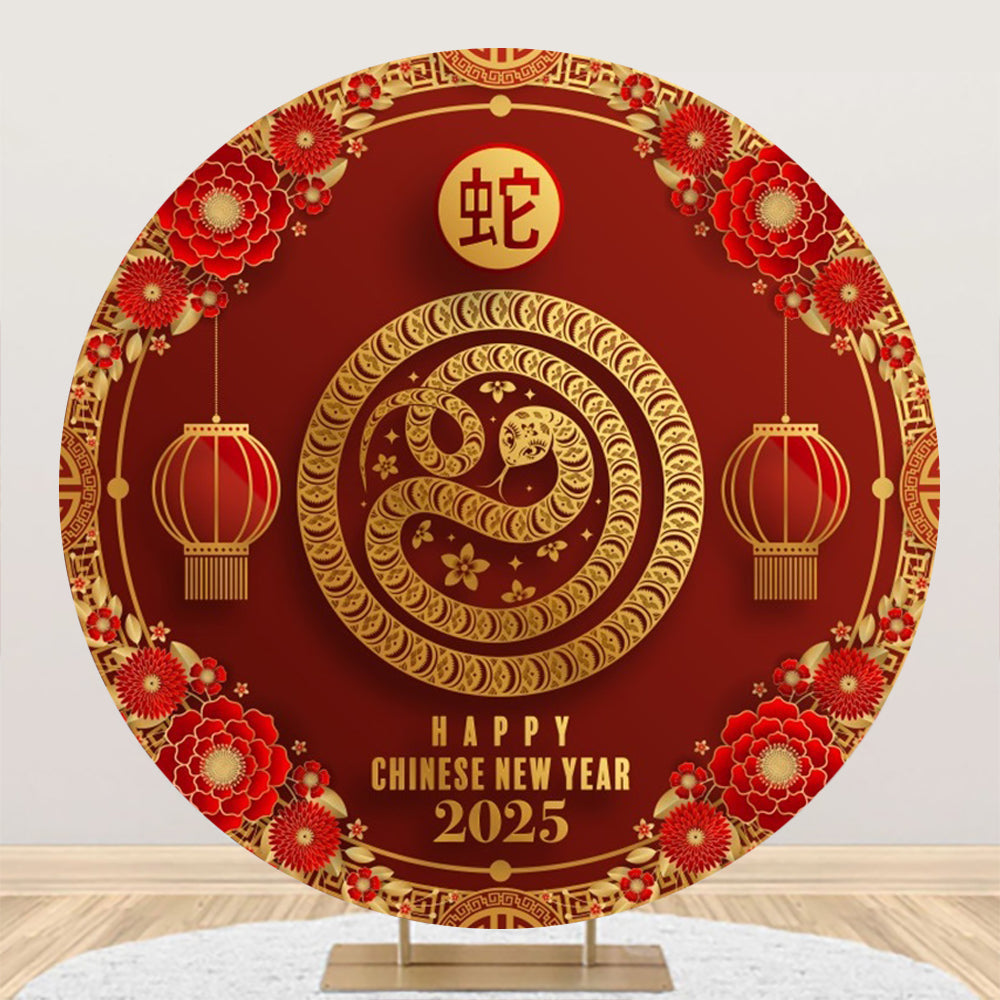 Aperturee - Aperturee Round Chinese Year Of The Snake New Year Backdrop