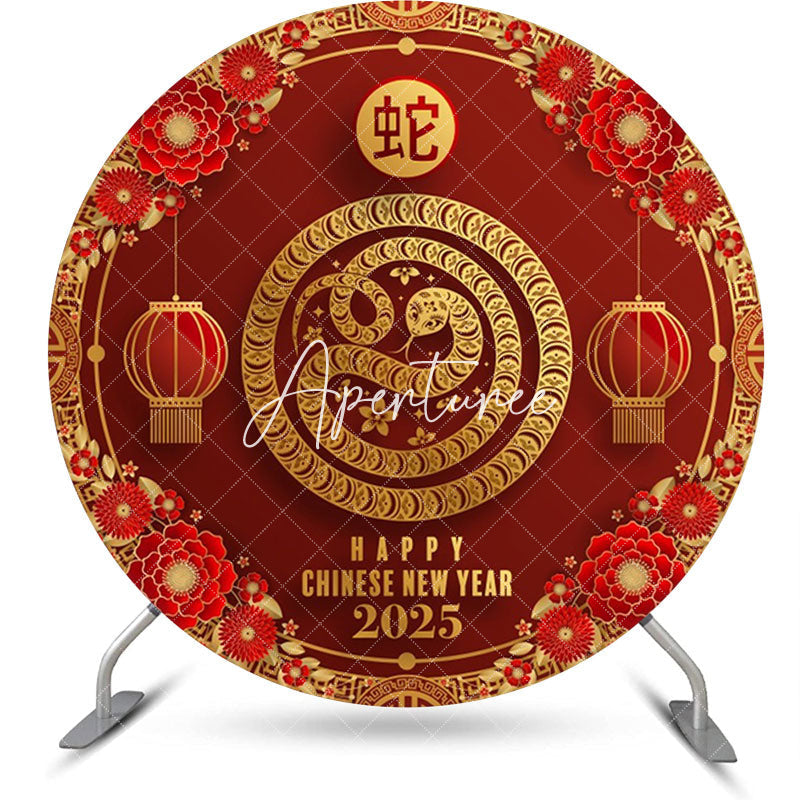 Aperturee - Aperturee Round Chinese Year Of The Snake New Year Backdrop