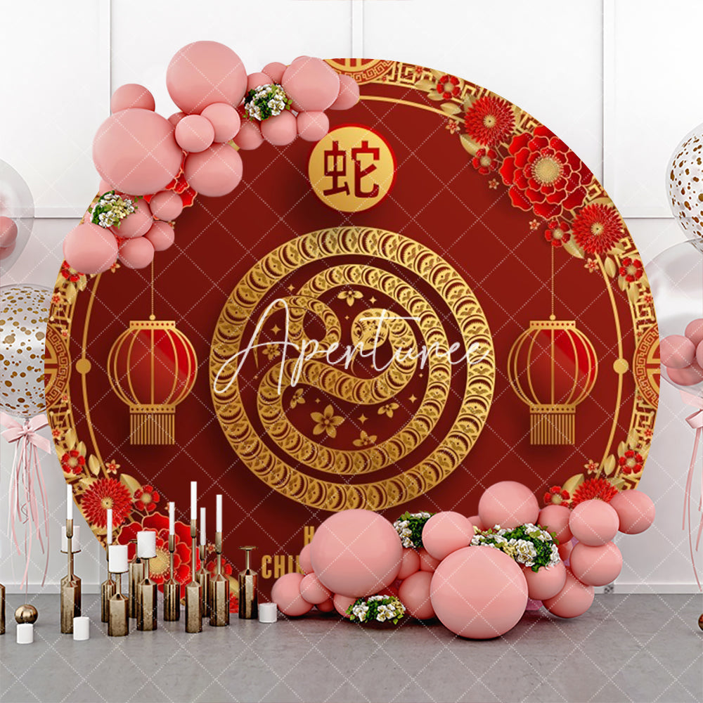 Aperturee - Aperturee Round Chinese Year Of The Snake New Year Backdrop