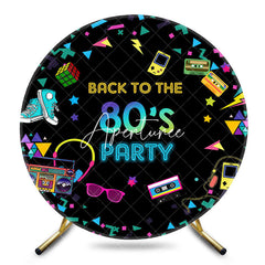 Aperturee - Aperturee Round Disco Colorful Back To The 80s Party Backdrop