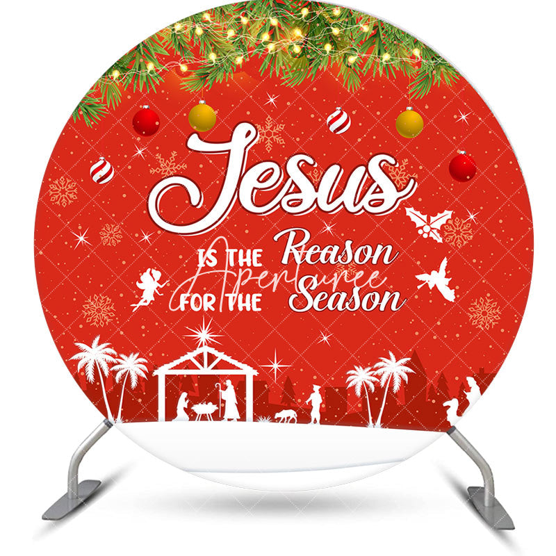 Aperturee - Aperturee Round Red Jesus Is The Reason For The Season Backdrop