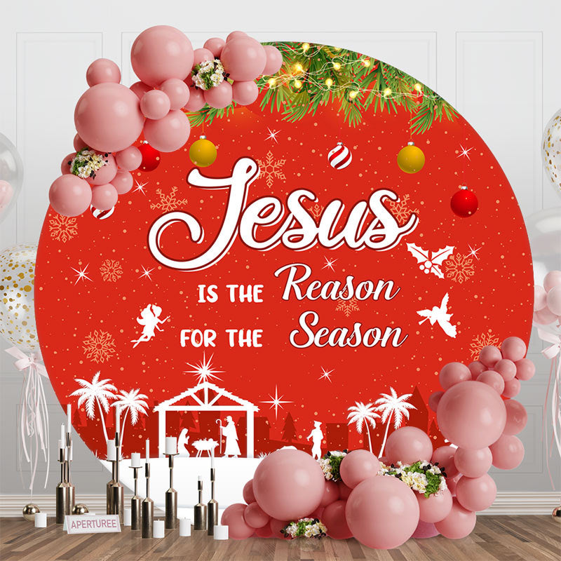 Aperturee - Aperturee Round Red Jesus Is The Reason For The Season Backdrop