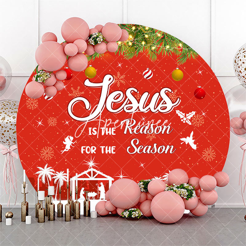 Aperturee - Aperturee Round Red Jesus Is The Reason For The Season Backdrop