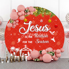 Aperturee - Aperturee Round Red Jesus Is The Reason For The Season Backdrop