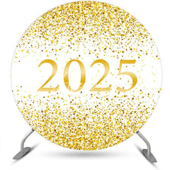 Aperturee - Aperturee Round White Gold Sparkle 2025 Graduation Backdrop