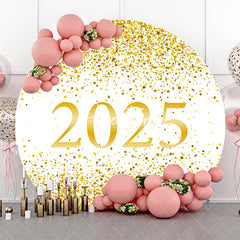 Aperturee - Aperturee Round White Gold Sparkle 2025 Graduation Backdrop