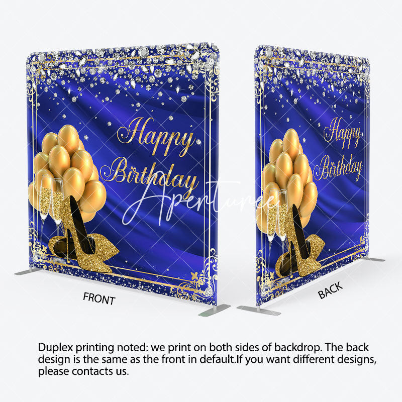 Aperturee - Aperturee Royal Blue Diamonds High Heels Birthday Backdrop