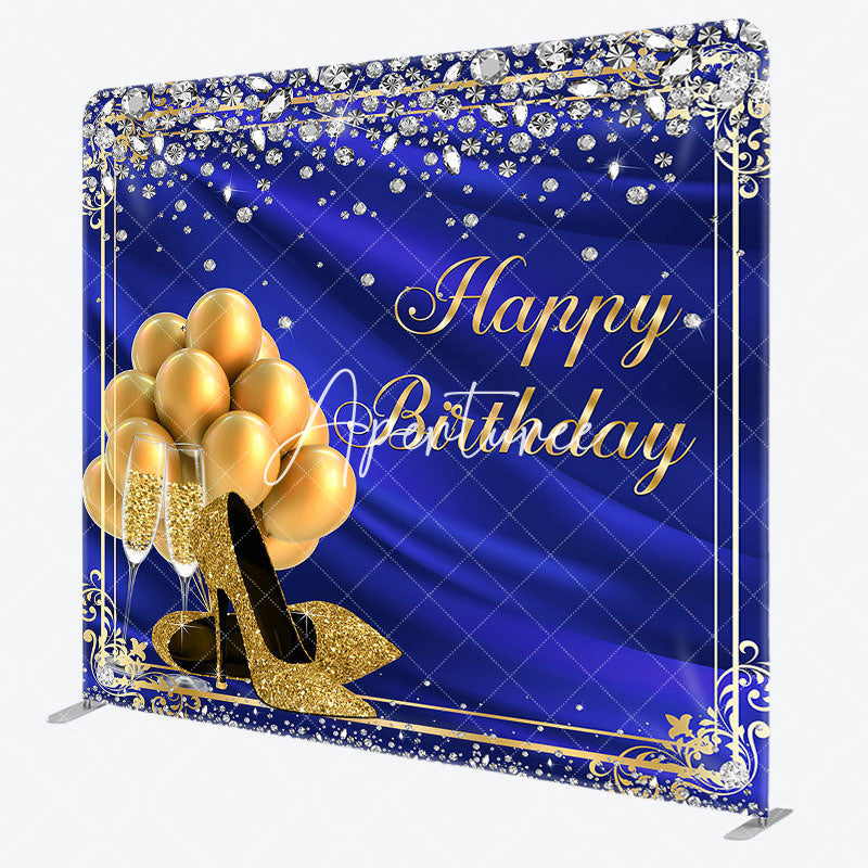 Aperturee - Aperturee Royal Blue Diamonds High Heels Birthday Backdrop